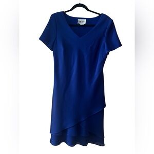 S.L. Fashions Royal Blue Asymmetrical Dress